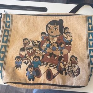 El Paso Saddle Blanket Co Story Teller Canvas Tote Shoulder Bag Native Dolls